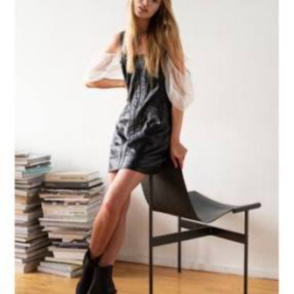 Stylish Black Leather Dress